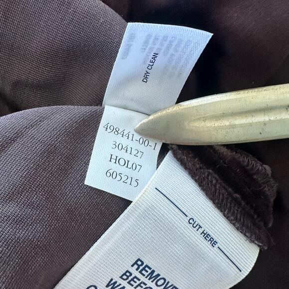 GAP Womens Dress 6 Brown Velvet Babydoll Mini V-Neck Whimsigoth Fairy Grunge - Picture 11 of 15